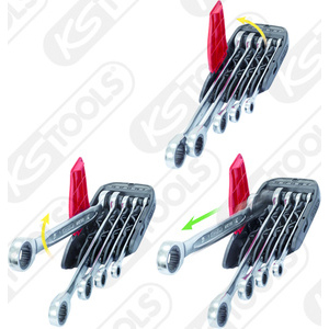 GEARplus Combination ratcheting spanner set, 5 pcs 8-19mm