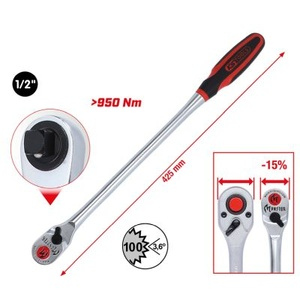 1/2" Monster reversible ratchet, long, 100-tooth