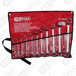 Double ring spanner set, offset, 11 pcs 6-32mm