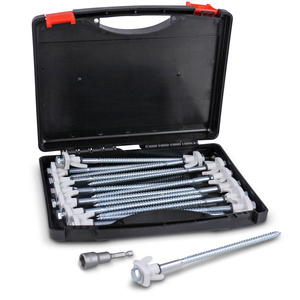 Piquets de tente à visser acier 23cm - avec fonction lumineuse - 14 pcs. en boîte