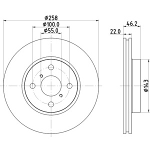 Disque de frein ventilé à l'avant