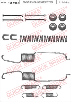 QUICK BRAKE 105-0853 - Kit d'accessoires, mâchoire de frein