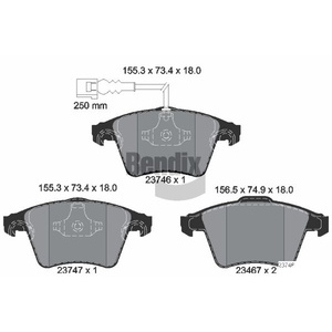 Jeu de plaquettes de frein avant avec contact d'avertissement