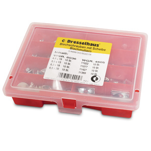 Vis à tôle avec rondelles + écrous à tôle - 80 pcs.