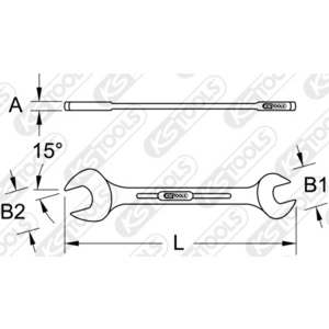 CHROMEplus Double open ended spanner, 16x17mm