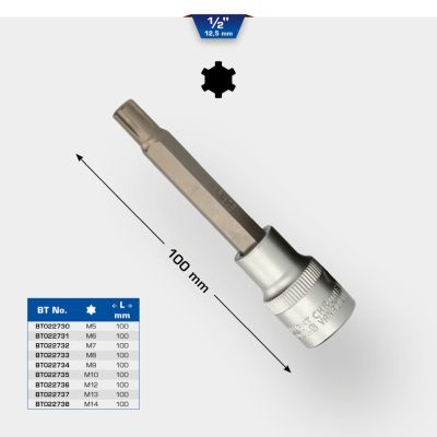 Brilliant Tools BT022738 - 1/2" RIBE bit socket, 100 mm long, M14