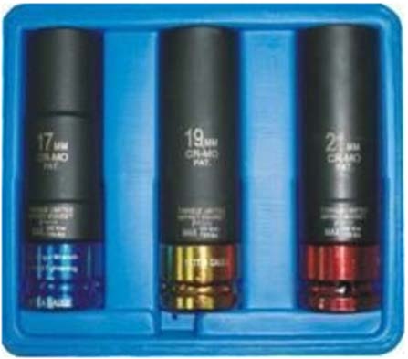 SET 3 CHEI TUBULARE PENTRU  JANTE DE ALIAJ 17,19,21 MM GARAGEMEISTER GM6288K