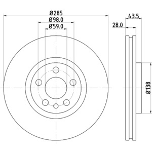 Disque de frein ventilé à l'avant