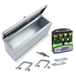 Boîte à timon galvanisée - 50x15x20cm + kit de sangles de serrage (4 pièces)