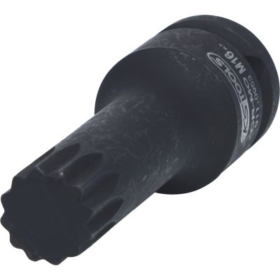 KS TOOLS 911.0953-E - 1/2" Impact bit socket for spline( XZN) screws, long, M16 1