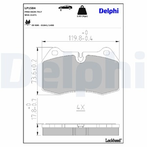 Kit de plaquettes de frein, frein à disque