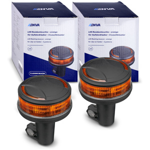 2x LED gyrophare 12/24V pour support emboîtable