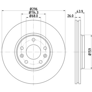 Disque de frein ventilé à l'avant