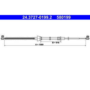 1x câble de frein à main essieu arrière