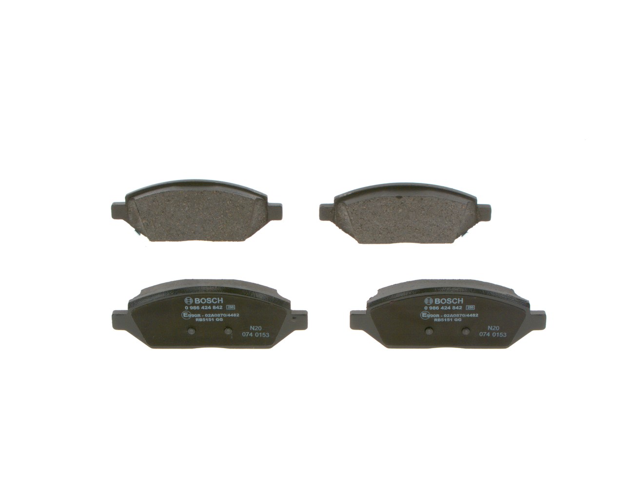 BOSCH 0 986 424 842 - Kit de plaquettes de frein, frein à disque