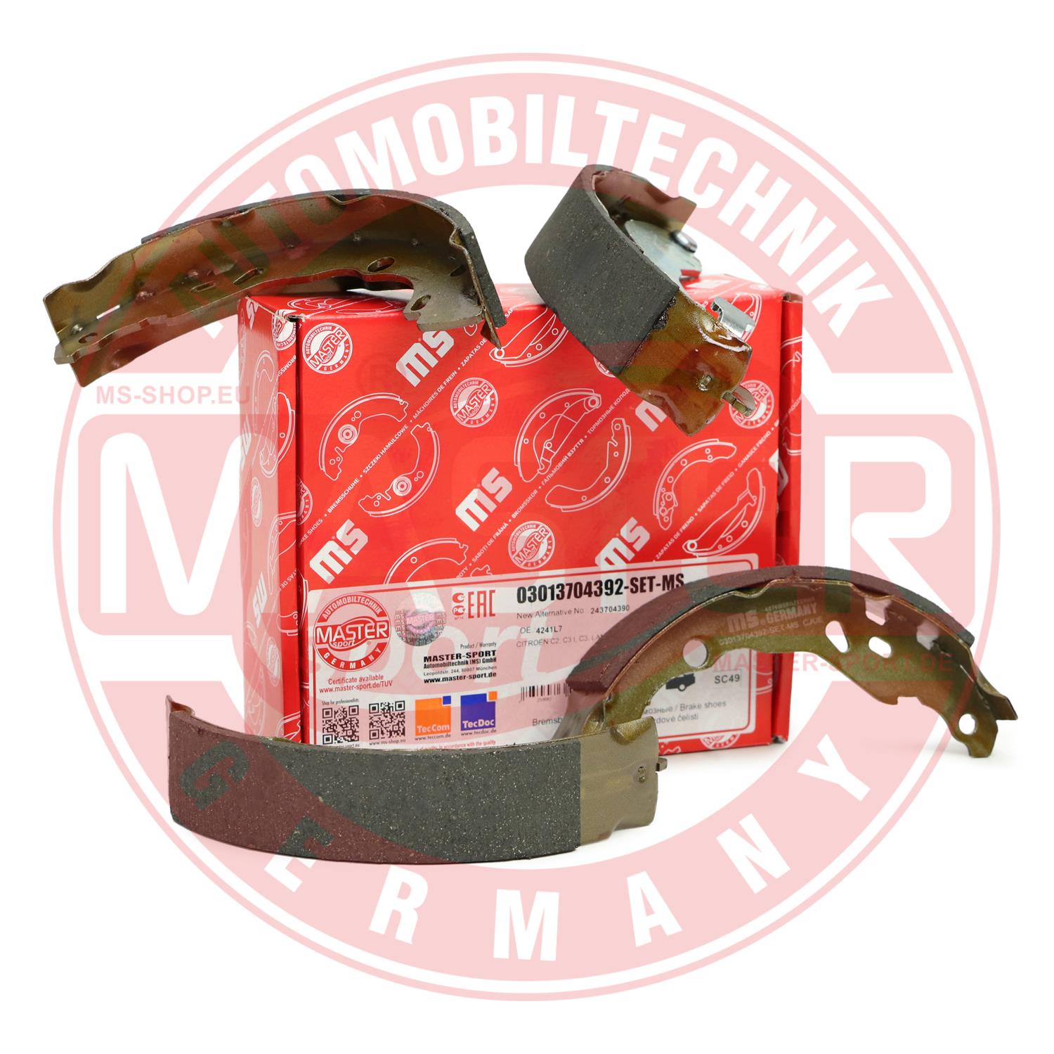 Kit Ganasce Freno Posteriori ABE Per DS DS 3, Peugeot 208, Citroën C3 – Con Materiale Attrito E Leva, Diametro 203mm