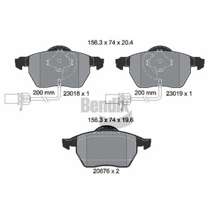 Jeu de plaquettes de frein avant avec contact d'avertissement
