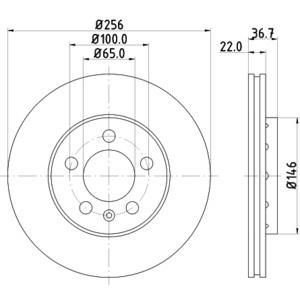 Disque de frein ventilé à l'avant