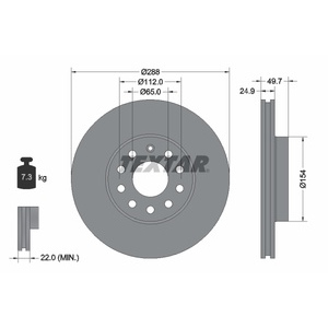 Disque de frein ventilé à l'avant