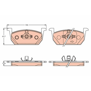 Kit de plaquettes de frein, frein à disque