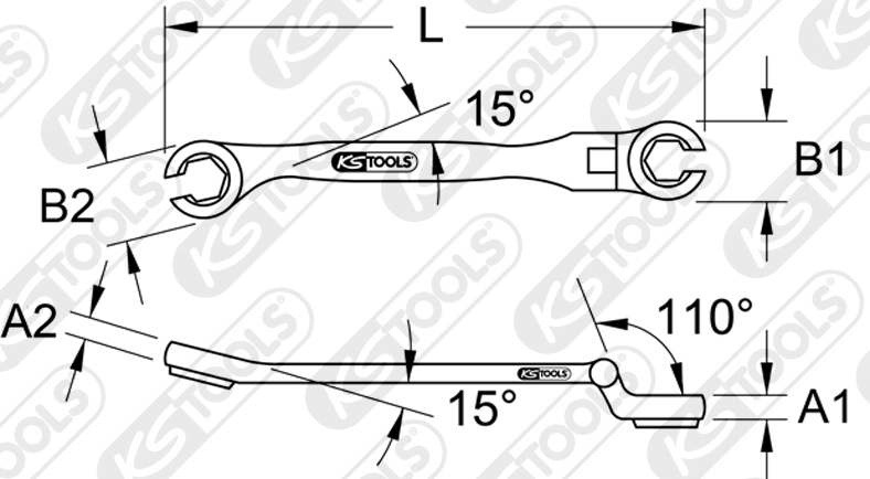 Cheie inelara dubla KSTOOLS KS518.0381
