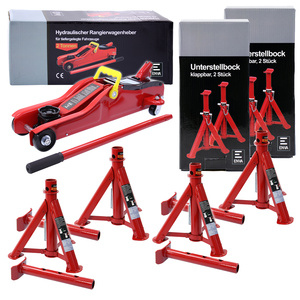 Cric de manœuvre 2t 2000kg + 4x supports rabattables 2t