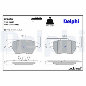Kit de plaquettes de frein, frein à disque