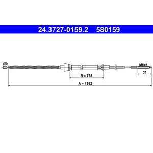 1x câble de frein à main essieu arrière