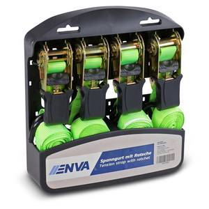 Kit de sangles de serrage - avec cliquet + 2 crochets - 5 mètres - 4 pièces