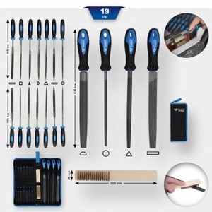 File set with file brush, 19 pcs
