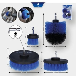 Brush attachment set for power drills, 4 pcs