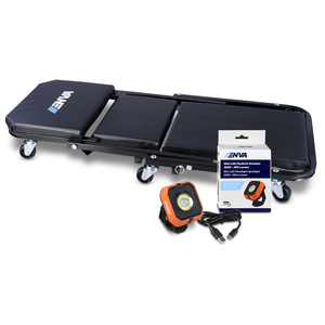 Planche à roulettes de montage - Tabouret d'atelier + Projecteur LED 1000 lumens