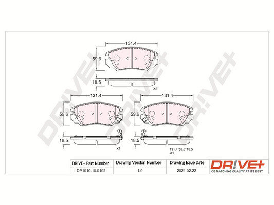 Dr!ve+ DP1010.10.0192 - Kit de plaquettes de frein, frein à disque 2