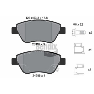 Jeu de plaquettes de frein essieu avant