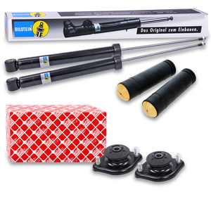 2x amortisseurs + paliers de dôme + pare-poussière essieu arrière