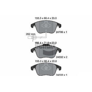 Jeu de plaquettes de frein avant avec contact d'avertissement